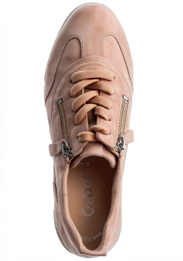 Gabor Sneaker Donna Pelle Scamosciata Grigio Rosso Bianco-5
