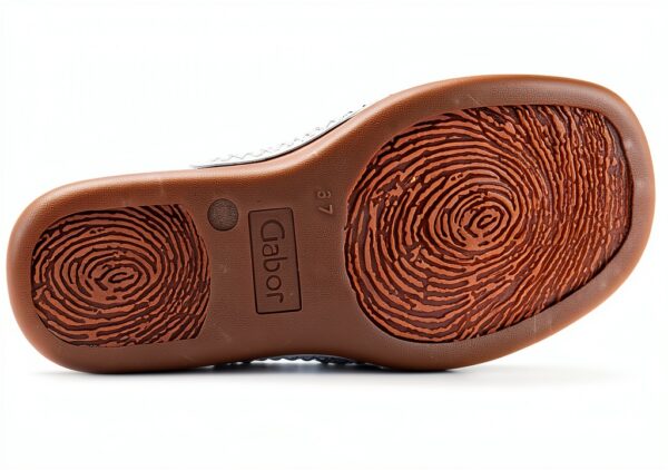 Zoccoli Gabor pelle donna bianco nero tacco piatto-6