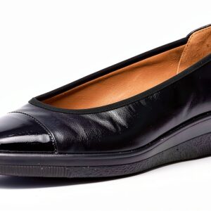 Shoes Scarpe col tacco pelle zeppa donna Nero Blu-0