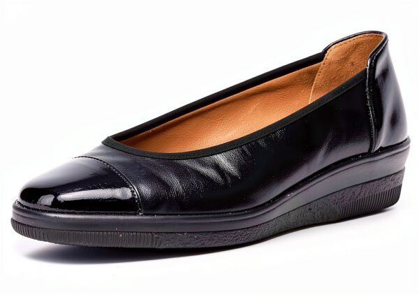 Shoes Scarpe col tacco pelle zeppa donna Nero Blu-0
