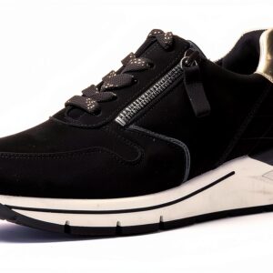 Gabor Sneaker Donna Nero Sun Pelle Grezza Zeppa 4.5 cm-0