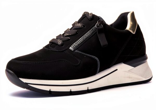 Gabor Sneaker Donna Nero Sun Pelle Grezza Zeppa 4.5 cm-0