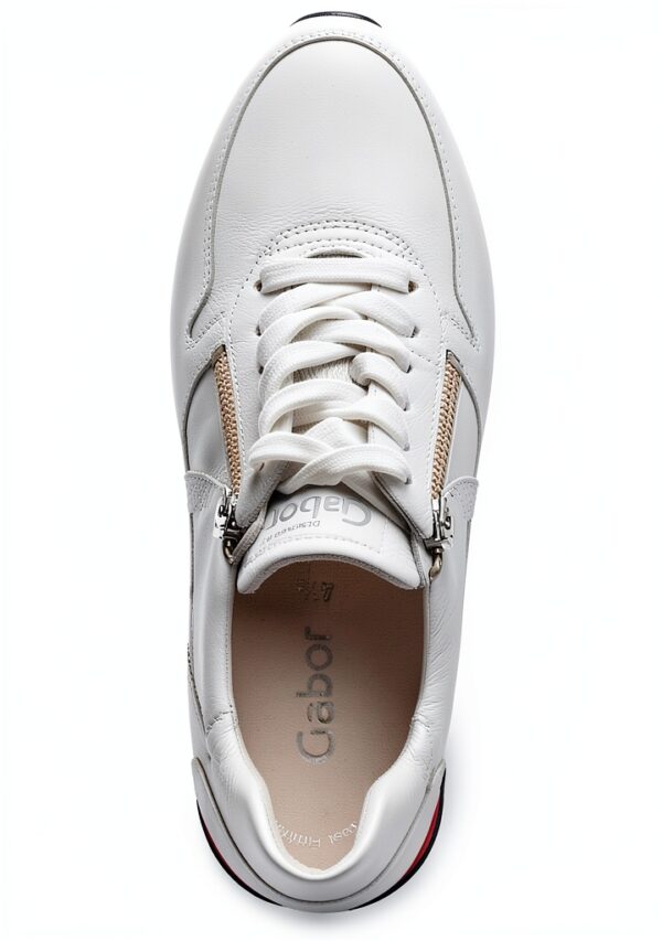 Gabor Sneaker Donna Bianco Marine Pelle Comoda Cerniera-5