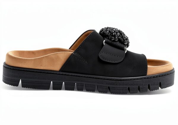 Zoccoli Vernice Pelle Nero Coniglio Uomo Donna Casual-3