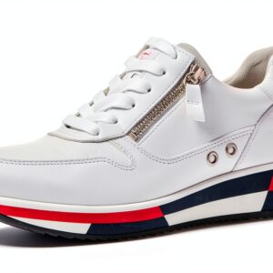 Gabor Sneaker Donna Bianco Marine Pelle Comoda Cerniera-0