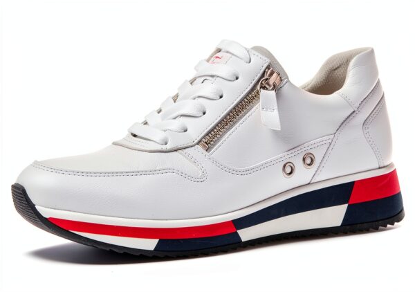 Gabor Sneaker Donna Bianco Marine Pelle Comoda Cerniera-0
