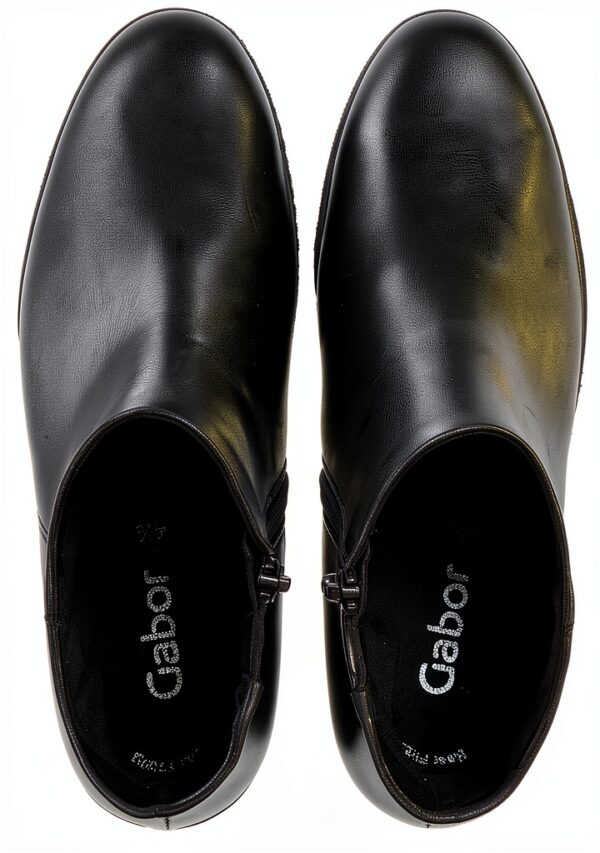 Stivaletti Gabor pelle zeppa donna stivali invernali neri-6