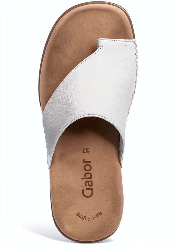 Zoccoli Gabor pelle donna bianco nero tacco piatto-5