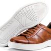 Sneaker Uomo Pelle Cognac Scarpe Basse Casual Comode-6