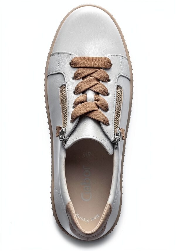 Gabor Sneaker Donna Grigio Lino Bianco Rosa Rouge Casual-5