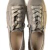 Gabor Sneaker Donna Pelle Grigio Lino Cannella Verde-6
