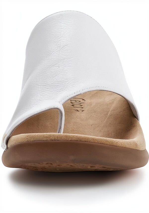 Zoccoli Gabor pelle donna bianco nero tacco piatto-4