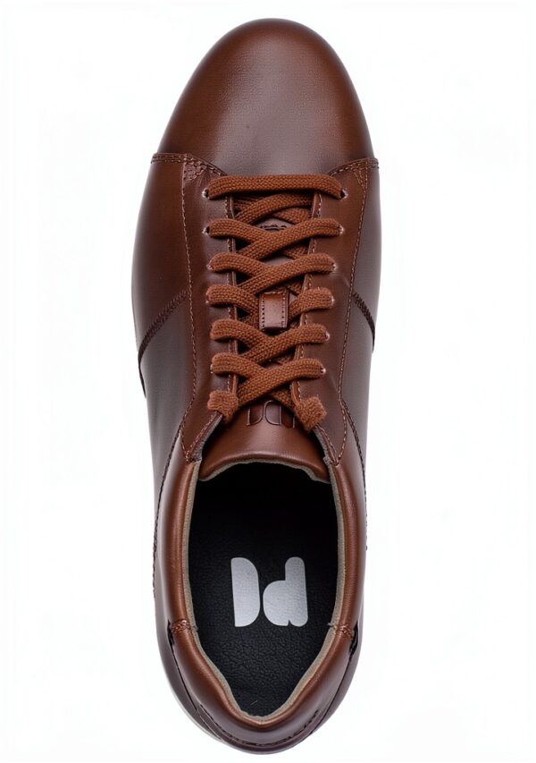 Sneaker Uomo Pelle Cognac Scarpe Basse Casual Comode-5