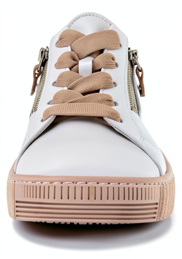 Gabor Sneaker Donna Grigio Lino Bianco Rosa Rouge Casual-4