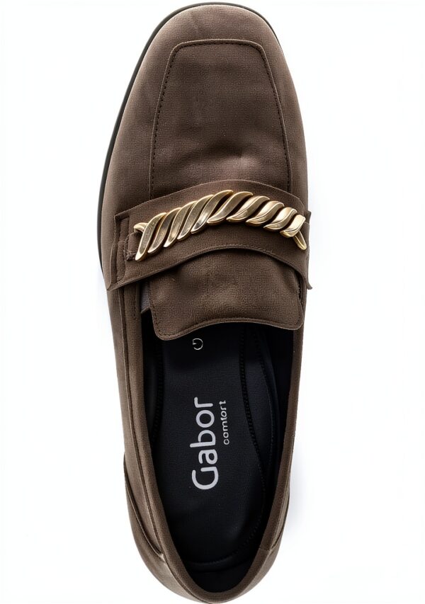 Gabor Comfort Slipper Donna Pelle Grezza Mocassino Marrone-5