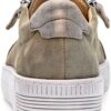 Gabor Sneaker Donna Pelle Grigio Lino Cannella Verde-2