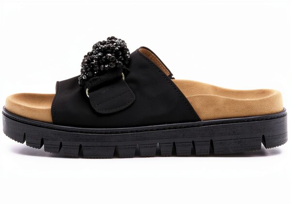 Zoccoli Vernice Pelle Nero Coniglio Uomo Donna Casual-1