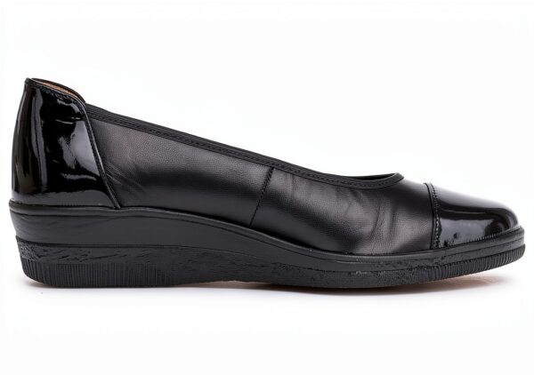 Shoes Scarpe col tacco pelle zeppa donna Nero Blu-3