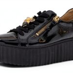Gabor Sneaker Donna Vernice Nero Blu Argento Antico-0
