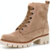Stivaletti Gabor Donna Pelle Tacco Blocco Beige Marrone-0