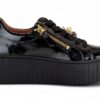 Gabor Sneaker Donna Vernice Nero Blu Argento Antico-3