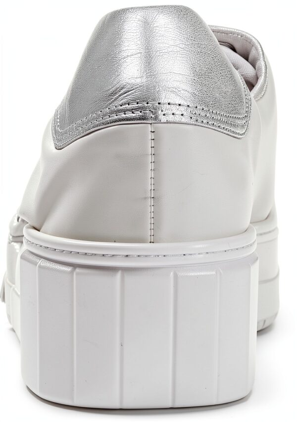 Sneaker Low-Top MarcaX Bianco Argento Scarpe-2