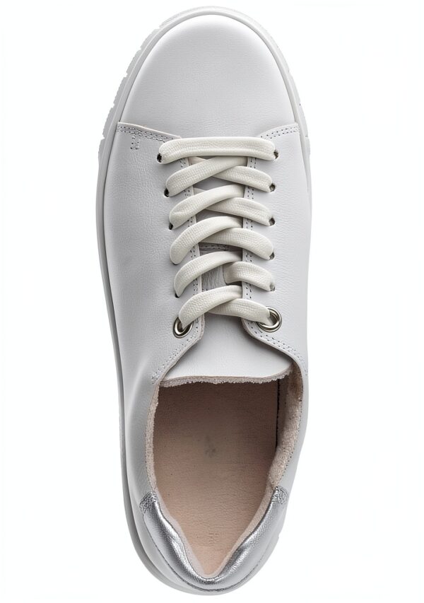 Sneaker Low-Top MarcaX Bianco Argento Scarpe-5