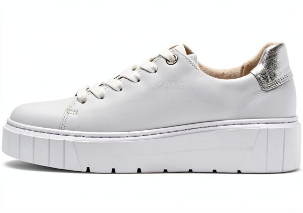 Sneaker Low-Top MarcaX Bianco Argento Scarpe-1