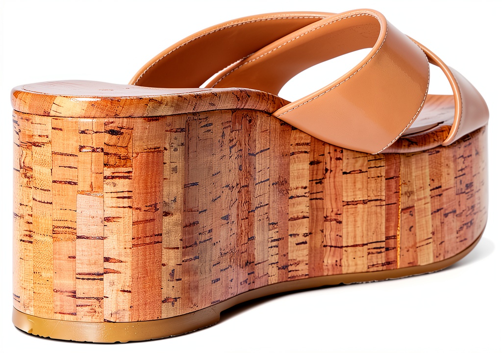 Ciabatta Dayna Zeppa di Stuart Weitzman indossata su un pavimento urbano