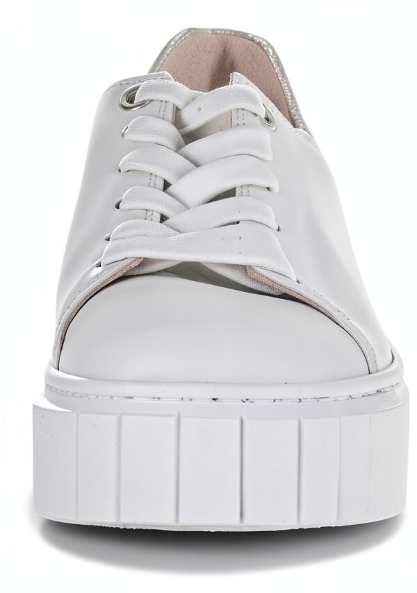 Sneaker Low-Top MarcaX Bianco Argento Scarpe-4