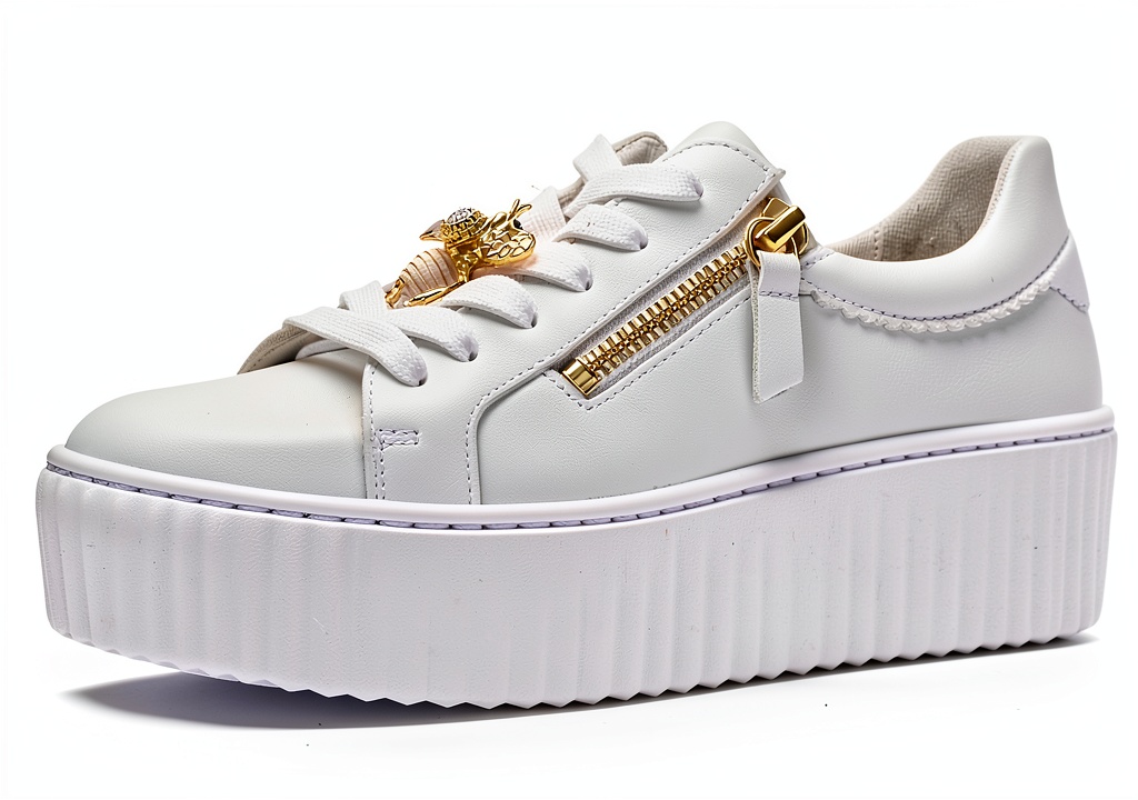 Sneaker Gabor Donna in vernice bianca indossate in un contesto urbano
