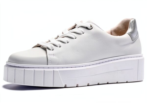 Sneaker Low-Top MarcaX Bianco Argento Scarpe-0