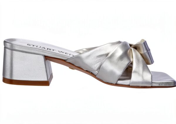 Stuart Weitzman Slide Donna Argento 35.5 EU Eleganti Sandali Estivi-5