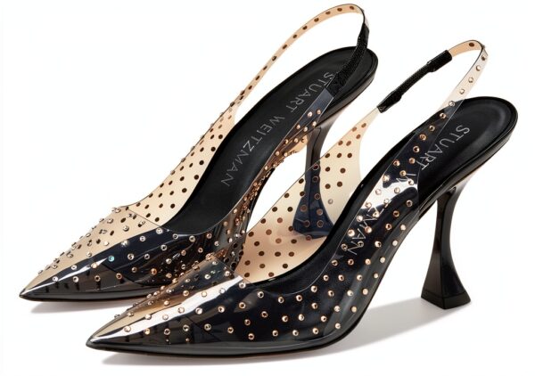 Stuart Weitzman Glam Xcurve 100 Tacco Nero Trasparente 36 EU-3