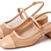 Stuart Weitzman MAEVE Mary Jane Slingback Scarpe Donna Beige Nero-0