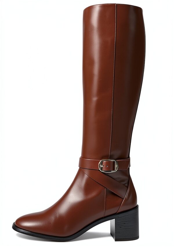 Stuart Weitzman Stivale Esme Caffè Profondo 39.5 EU cerniera e cintura-3
