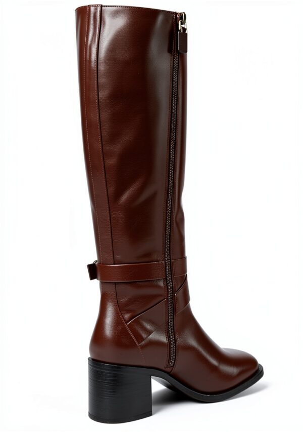 Stuart Weitzman Stivale Esme Caffè Profondo 39.5 EU cerniera e cintura-4