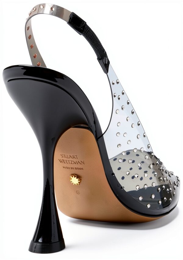 Stuart Weitzman Glam Xcurve 100 Tacco Nero Trasparente 36 EU-4