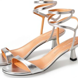 Stuart Weitzman Sandalo Donna INVOLGIMENTO NUDISTA 50 Argento 35.5 EU-0