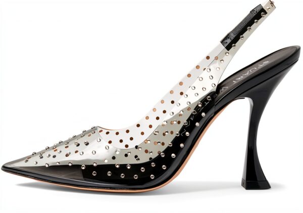 Stuart Weitzman Glam Xcurve 100 Tacco Nero Trasparente 36 EU-0