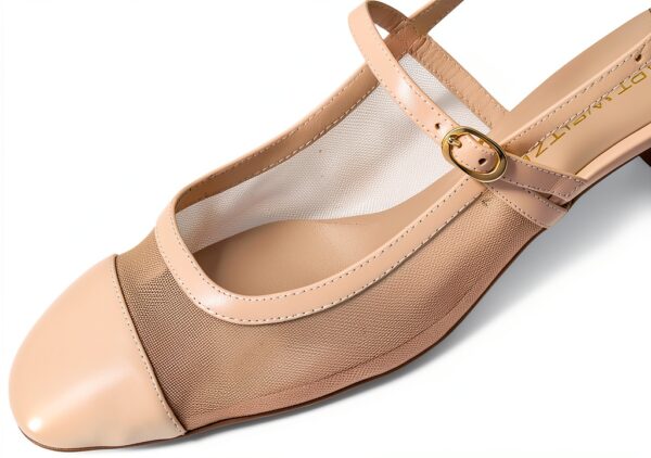 Stuart Weitzman MAEVE Mary Jane Slingback Scarpe Donna Beige Nero-5