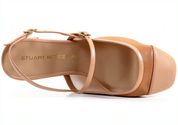 Stuart Weitzman MAEVE Mary Jane Slingback Scarpe Donna Beige Nero-1