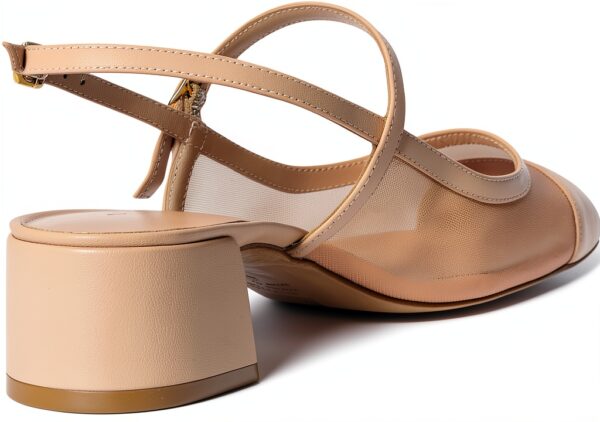 Stuart Weitzman MAEVE Mary Jane Slingback Scarpe Donna Beige Nero-4