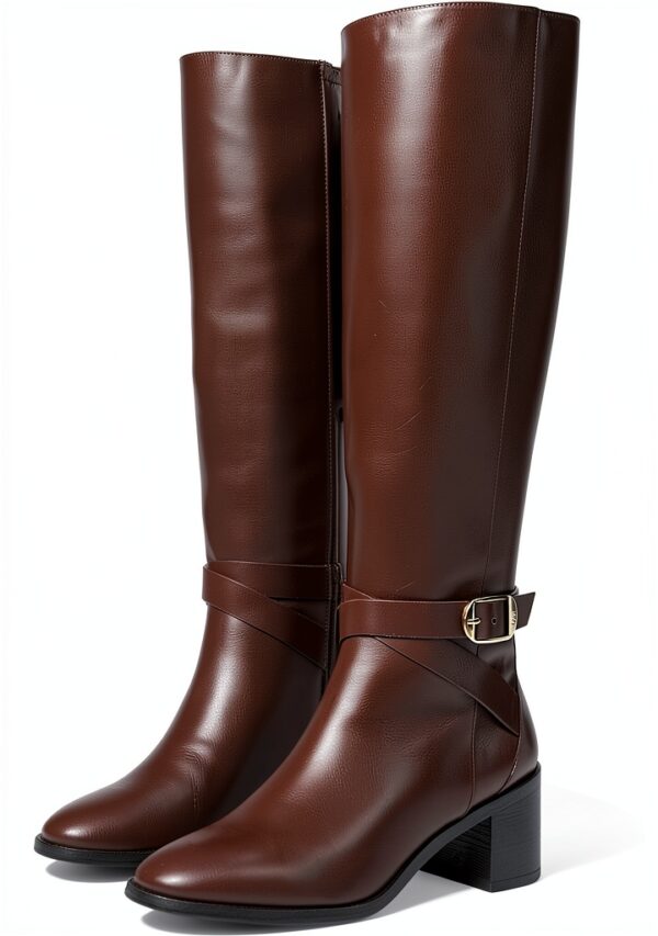 Stuart Weitzman Stivale Esme Caffè Profondo 39.5 EU cerniera e cintura-0