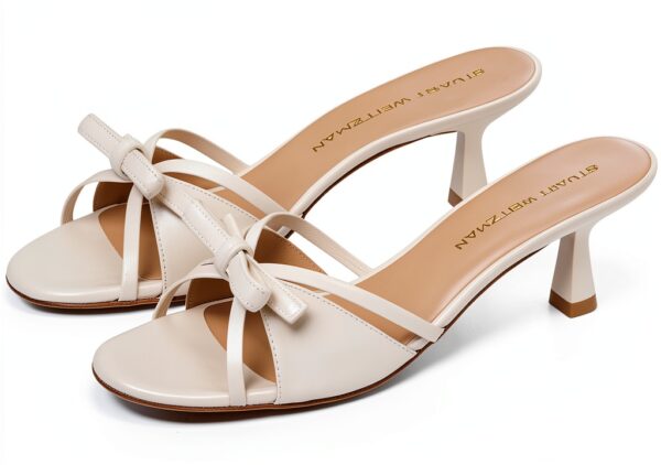 Stuart Weitzman Slide Felicity 50 Crema 38 EU Pelle di Agnello Nappa-0