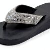 Ciabatte Infradito Donna con Tacco Zeppa – Bianco, Nero – 36‑40 EU-0