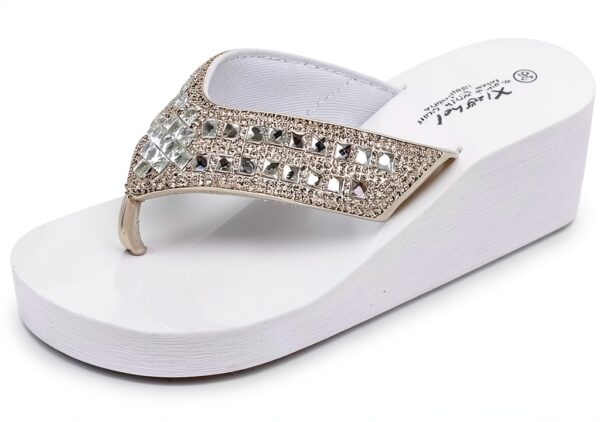 Ciabatte Infradito con Tacco Zeppa – Bianco, Nero, Pink – 36‑40 EU-0