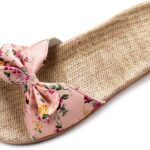 Ciabatte Infradito Pantofola Sandali Pantofole Da Donna Floreale Bowknot Lino Infradito Sandali Da Spiaggia Pantofole Con Zeppa Scarpe Da Donna-0