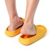 Ciabatte Infradito Donna Tacco Alto Plateau Arancione Taglia 7-1
