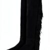 Stuart Weitzman Donna 5050 Stivali Fringe in Nero - Taglia 39.5 EU-0